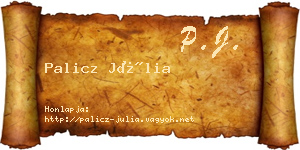 Palicz Júlia névjegykártya