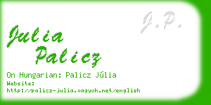 julia palicz business card